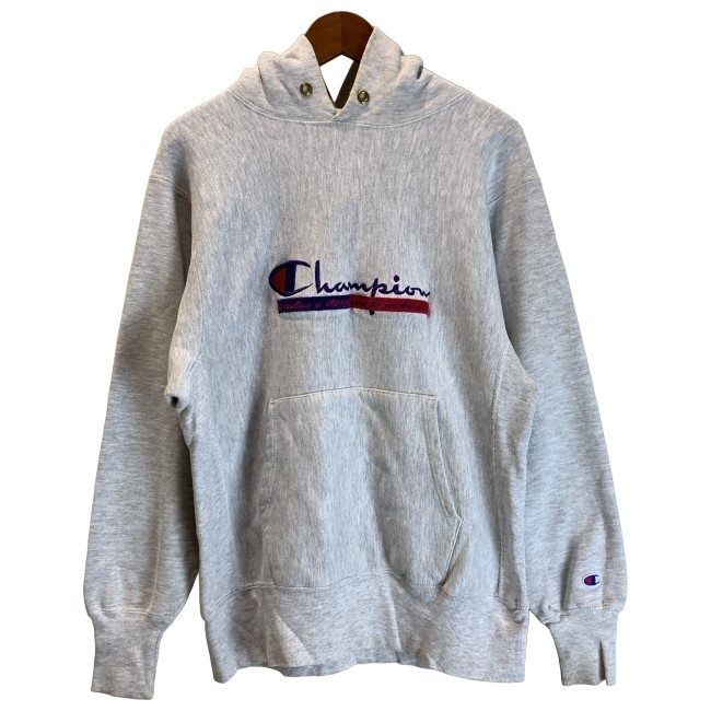 【中古】 Champion REVERSE WEAVE パーカー 90s vintage 90日にち OLD ティーシャツ トップス 裏起毛 ブランド名ロゴタイプ 刺繍 USA製 アメカジ 古着 /1591