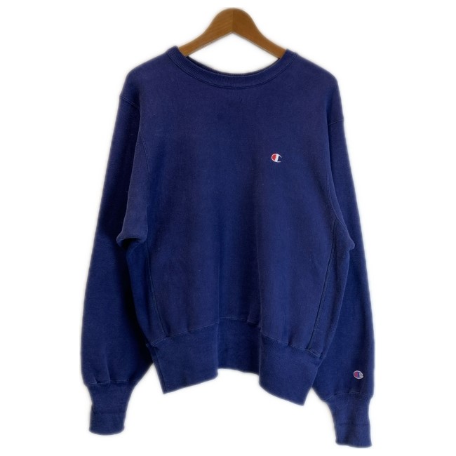 【中古】 Champion REVERSE WEAVE 流汗 90s vintage 90年月日 OLD 長袖 調教師 トップス 労働者の一団素っ首 裏起毛 無地 ワンポイント 刺繍 USA製 アメカジ 古着 /1591