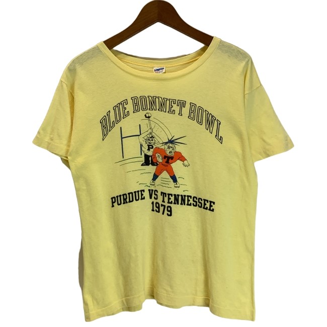 【中古】 Champion プルオーバー 70s-80s vintage 70日にち-80日にち 赤ちょうちん下げ札後期 半袖 カットソー トップス 労働者の一団首っ玉 刷り上げる BLUE BONNET BOWL USA製 アメカジ 古着 /1590