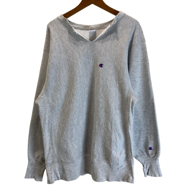 【中古】 Champion REVERSE WEAVE 流汗 90s vintage 90年月日 OLD 長袖 調教師 トップス V素っ首 裏起毛 無地 ワンポイント 刺繍 厚地の外套大きさ USA製 アメカジ 古着 /1591
