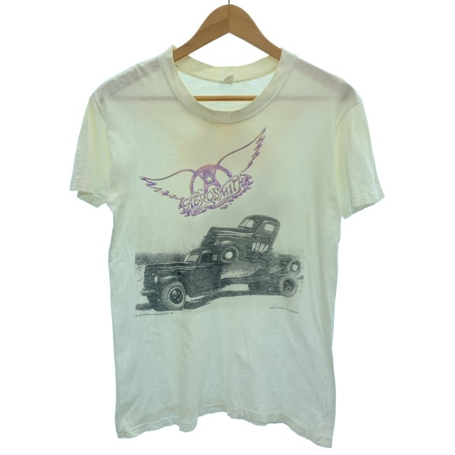 【中古】 AEROSMITH Tシャツ 80s vintage 80年代 OLD 半袖 トップス クルーネック プリント 車 USA製 古着 /1951|KINJIusedclothing