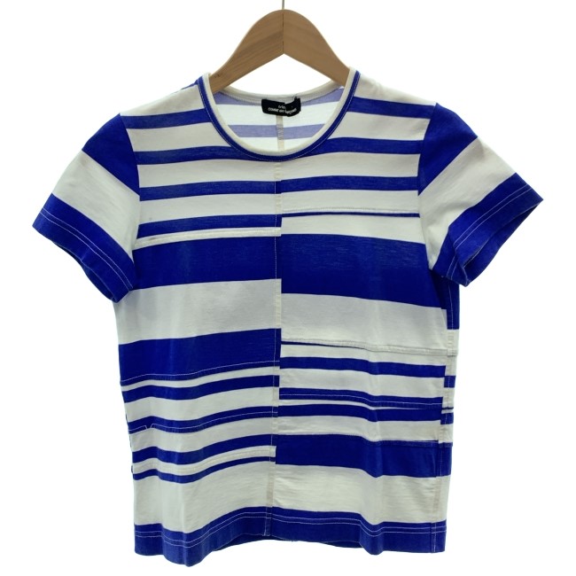 【中古】 tricot COMME des GARCONS Tシャツ AD2002 半袖 トップス クルーネック ボーダー 日本製 ドメスティック 古着 /2495