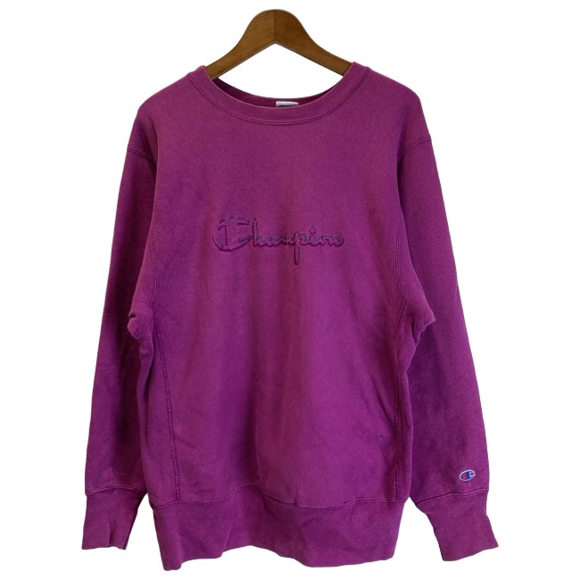 【中古】 Champion REVERSE WEAVE 流汗 90s vintage 90年月日 OLD 長袖 調教師 トップス 労働者の一団素っ首 裏起毛 ブランド名ロゴタイプ 刺繍 USA製 アメカジ 古着 /1591