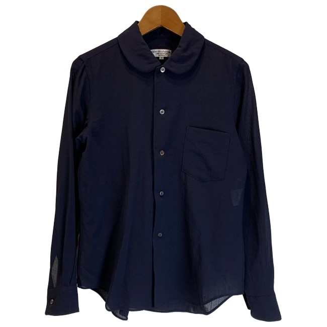 【中古】 robe de chambre COMME des GARCONS プレーンブラウス 90s vintage 90年代 OLD 長袖 トップス 無地 AD1999 日本製 ドメスティック 古着 /2496