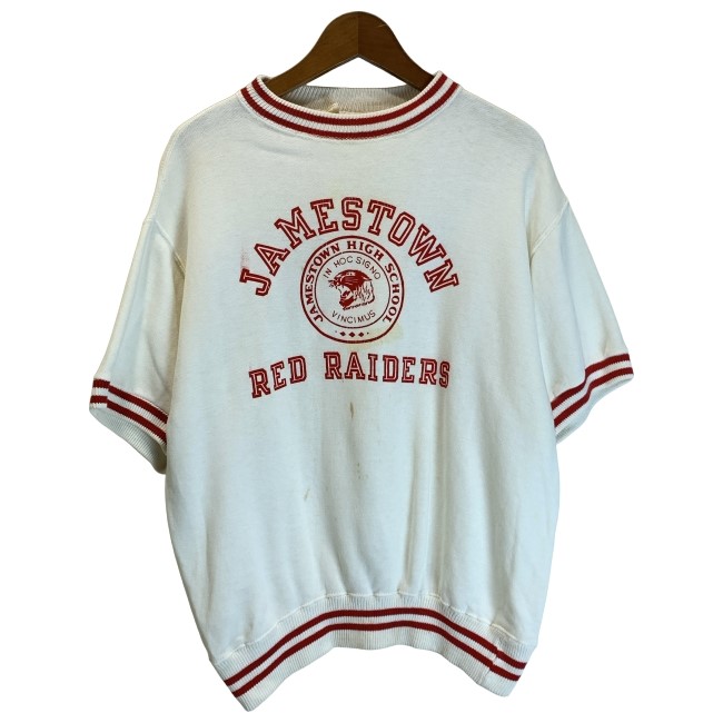 【中古】 Champion 流汗 50s vintage 50年月日 OLD 半袖 トップス 労働者の一団素っ首 裏起毛 刷り上げる 単科大学 USA製 アメカジ 古着 /1591