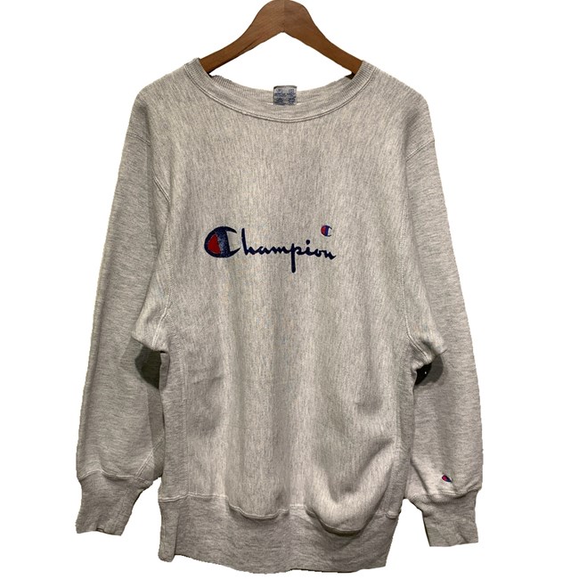【中古】 Champion REVERSE WEAVE 流汗 90s vintage 90年月日 長袖 刺繍引き船 調教師 トップス 裏起毛 ブランド名ロゴタイプ 刷り上げる USA製 アメカジ 古着 /1591