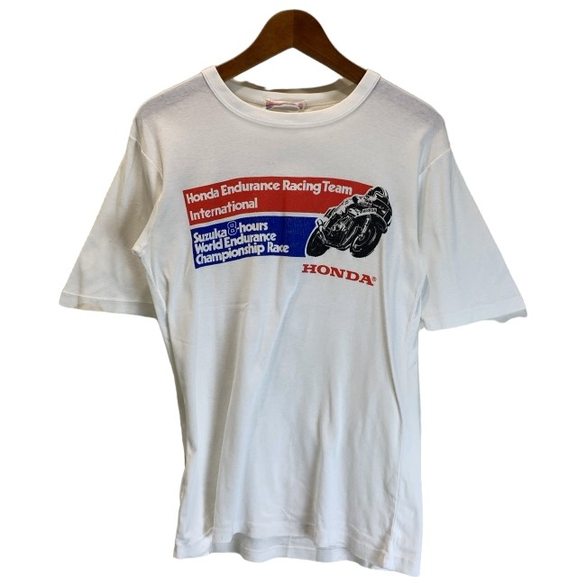 【中古】　HONDA　Tシャツ　90s vintage　90年代　OLD　半袖　トップス　クルーネック　両面プリント　企業ロゴ　アドバタイジング　日本製　古着　/1953