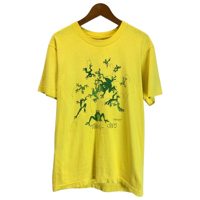 【中古】　FRUIT OF THE LOOM　Tシャツ　90s vintage　90年代　OLD　半袖　トップス　クルーネック　プリント　アニマル　カエル　USA製　古着　/7309