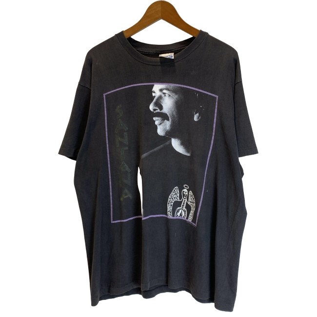 【中古】 Hanes CARLOS SANTANA 美術家T 90s vintage 90年月日 OLD プルオーバー 半袖 トップス 労働者の一団のど首 刷り上げる 周遊旅行T 厚地の外套大きさ USA製 古着 /7309