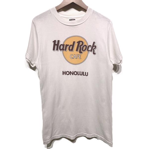 【中古】　TULTEX　Hard Rock CAFE　Tシャツ　90’s vintage　半袖　カットソー　トップス　クルーネック　ロゴT　ブランドロゴ　HONOLULU　プリント　USA製　古着　/1930