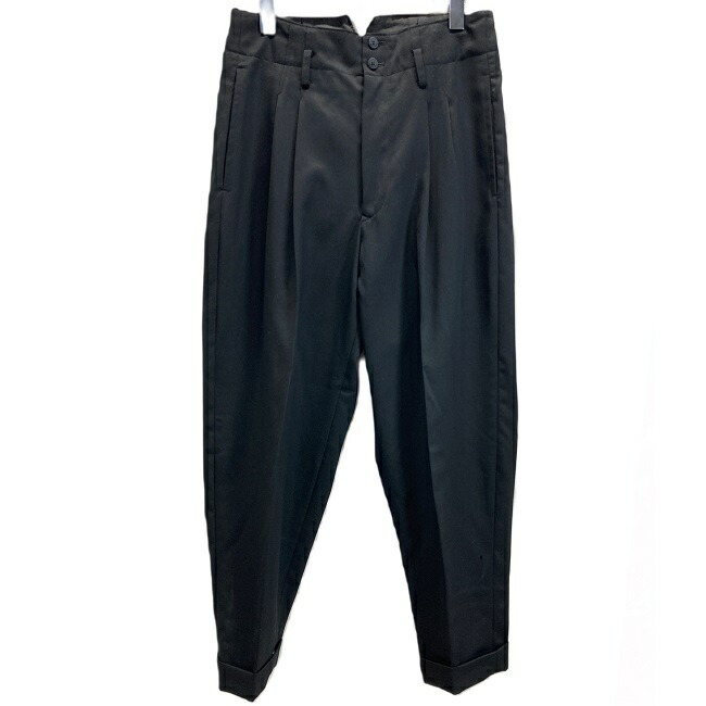 【中古】　MILK BOY　ウールパンツ　スラックス　ボトムス　ウール　無地　Vスリット　センタープレス　ロールアップ　ドメスティック　古着　/1156