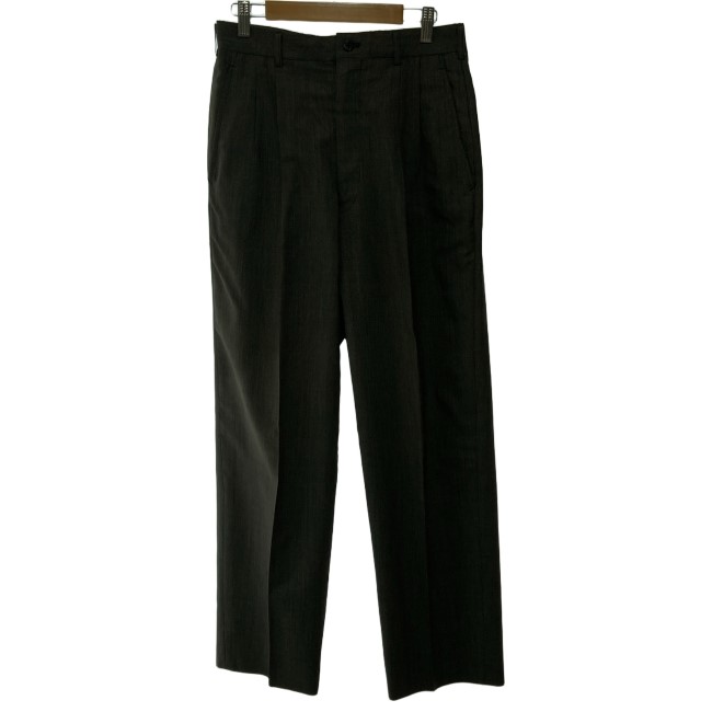 【中古】　COMME des GARCONS HOMME　スラックス　80s vintage　80年代　イージーパンツ　ボトムス　無地　ジップフライ　AD1989　ツータック　センタープレス　日本製　ドメスティック　古着　/1156｜KINJIusedclothing