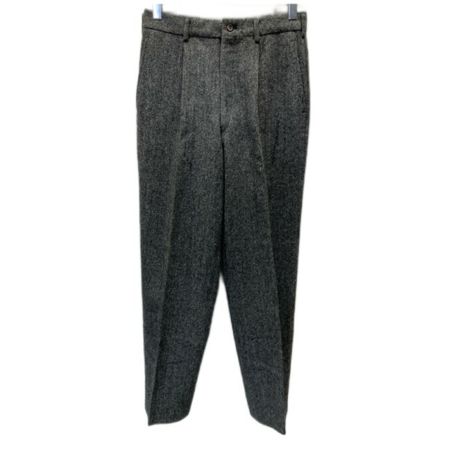 【中古】　COMME des GARCONS HOMME DEUX　スラックス　80s vintage　80年代　ウールパンツ　ボトムス　ヘリンボーン　ジップフライ　タック　AD1988　日本製　ドメスティック　古着　/2497
