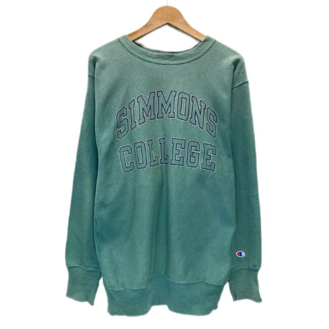 【中古】 Champion REVERSE WEAVE 流汗 90s vintage 90年月日 刺繍引き船 調教師 長袖 労働者の一団素っ首 単科大学 SIMMONS COLLEGE 厚地の外套大きさ USA製 アメカジ 古着 /1591