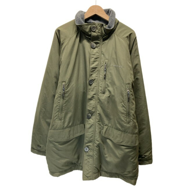 【中古】 mont-bell ナイロン前掛け 山岳パーカー アウター ハイネック フルジップ 無地 向こう正面衣嚢 ワンポイント ブランド名ロゴタイプ 刺繍 厚地の外套大きさ アウトドア 古着 /1152