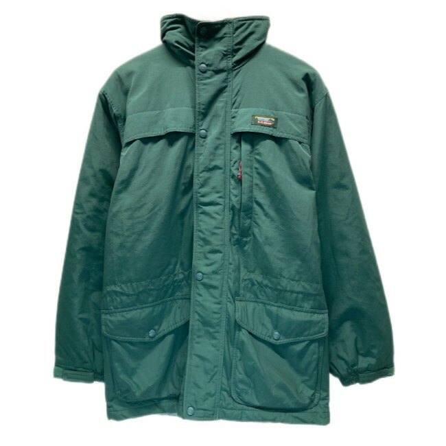 【中古】 L.L.Bean ナイロン前掛け 山岳パーカー アウター ハイネック フルジップ ボンネット 無地 ワンポイント ブランド名ロゴタイプ アウトドア 古着 /1152