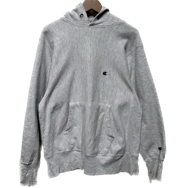 【中古】　Champion REVERSE WEAVE　パーカー　90s vintage　90年代　刺しゅうタグ　プルオーバー　フーディ　裏起毛　ワンポイント　ブランドロゴ　刺しゅう　アメリカ製　アメカジ　古着　/1904