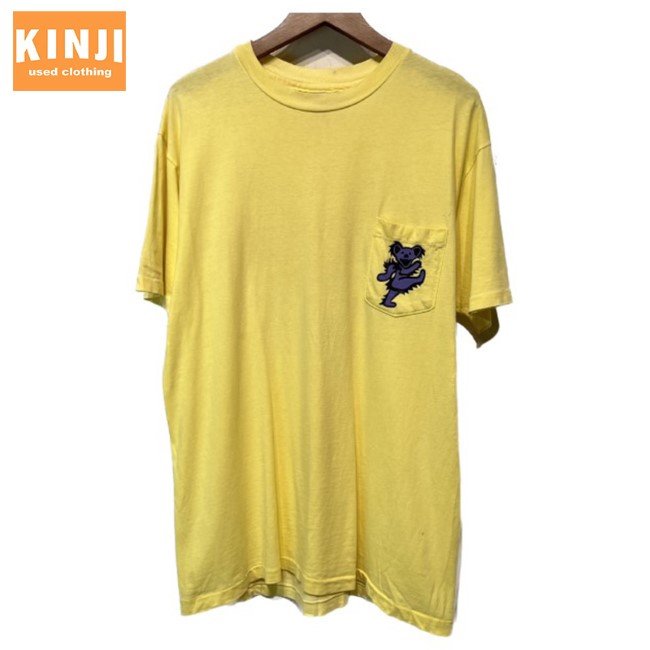 【中古】 Hanes ダンス楽隊プルオーバー 90’s vintage GRATEFUL DEAD BEAR ロゴタイプ バンT キャラ刷り上げる ダンシングベア 衣嚢付 古着 /1107