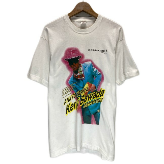 継続期間制限事項50％OFF! 【中古】 FRUIT OF THE LOOM 沢田研二 90s vintage 90年月日 ティーシャツ 半袖 労働者の一団のど首 あんじょうやりや 1995 周遊旅行T 芸術家 USA製 古着 /1107