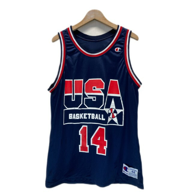 【中古】 Champion 力くらべティーシャツ 貯蔵タンクいの一番 ノースリーブ バスケ USA BASKETBALL MOURNING 14 両面刷り上げる USA製 アメカジ 古着 /1108
