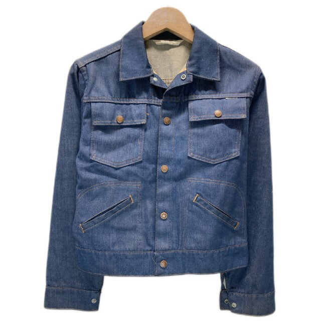 【中古】　JC Penney　デニムジャケット　70's vintage　ワークジャケット　アウター　無地　フルボタン　赤耳　フロントポケット　アメカジ　古着　/1591｜KINJIusedclothing