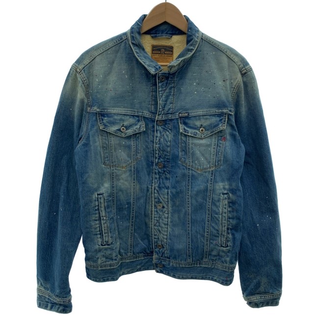 【中古】 REPLAY デニムジャケット Gジャン トラッカージャケット フロントポケット ペイント アメカジ 古着 /1587|KINJIusedclothing
