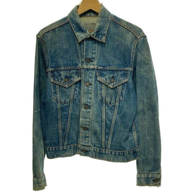 【中古】 Levi\u0027s ジーンズ上衣 4th 70s vintage 70年月日 OLD 目じるし525 Gジャン トラッカージャケット 赤ため桶 ビッグE アメカジ 古着 /1591