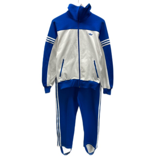 【中古】 adidas ジャージセットアップ 70\u0027s vintage 上下仕掛ける 貨物自動車上衣 貨物自動車ズボン下 ワンポイント ブランド名ロゴタイプ トレフォイル 紋章 足掛け デサント製 ATS-44F 日本製 運動競技 古着 /2001