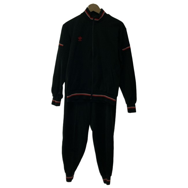 【中古】 adidas セットアップ 70s-80s vintage 70年月日-80年月日 上下仕掛ける 貨物自動車上衣 プルオーバー ワンポイント ブランド名ロゴタイプ トレフォイル 縫い デサント製 ATS-205 日本製 運動競技 古着 /1952