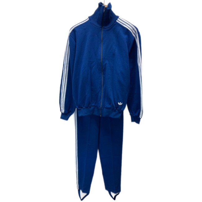 【中古】 adidas セットアップ 70\u0027s vintage プルオーバー 貨物自動車上衣 無地 貨物自動車生産ライン ワンポイント ブランド名ロゴタイプ トレフォイル 縫い デサント製 日本製 運動競技 古着 /2001