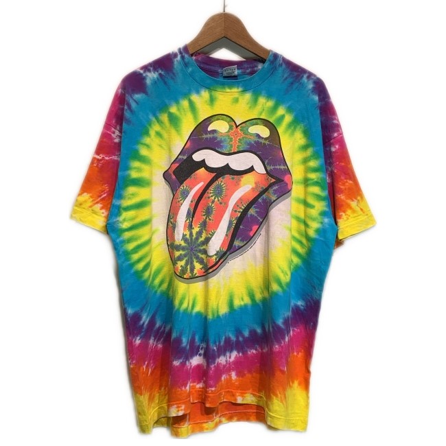 【中古】 FRUIT OF THE LOOM The Rolling Stones (C)1994 バンT プルオーバー 90s vintage 90日にち OLD 半袖 タイダイ 両面刷り上げる ダンス楽隊ロゴタイプ 大層らしい大きさ USA製 古着 /7309
