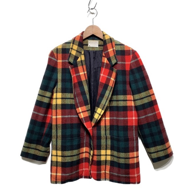 【中古】 PENDLETON テーラードジャケット 70s-80s vintage 70s日にち-80日にち 白下げ札 絨毛上衣 アウター 照合のしるし 絨毛 USA製 アメカジ 古着 /1587 メンズファッション-コート・ジャケット