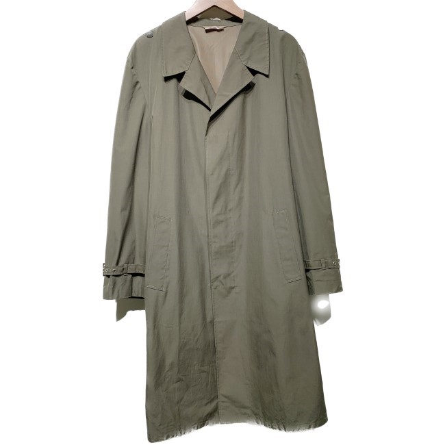 【中古】 ステンカラー厚地の外套 ロング厚地の外套 アウター 無地 胴締め付 g52 ミリタリー 古着 /0136