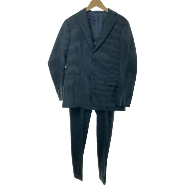 【中古】RING JACKET 背広セットアップ 縞模様 日本製 古着 /4381