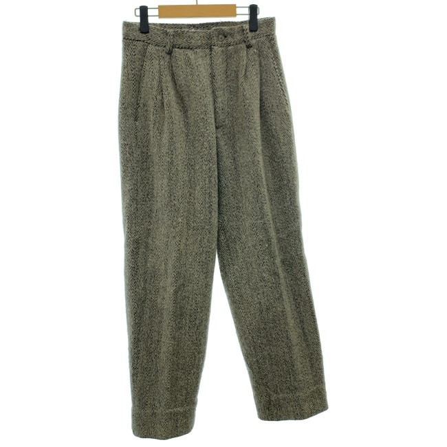 【中古】　ISSEY MIYAKE　スラックス　80s vintage　80年代　OLD　筆タグ　ウールパンツ　シップフライ　ヘリンボーン　日本製　ドメスティック　古着　/1156｜KINJIusedclothing