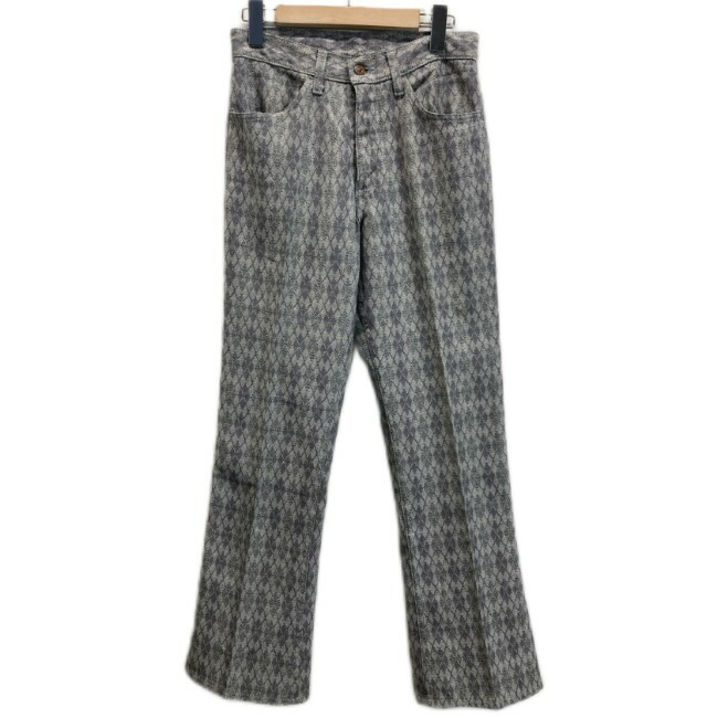 【中古】　Levi's　ブーツカットパンツ　60's-70's vintage　刻印78　SCOVILLジッパー　センタープレス　黒タブ　アーガイルチェック　アメカジ　古着　/1018｜KINJIusedclothing