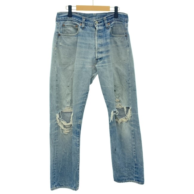 【中古】　Levi's　デニムパンツ　70s vintage　70年代　OLD　刻印6　後期　Gパン　ジーンズ　ボタンフライ　無地　USA製　アメカジ　古着　/1018｜KINJIusedclothing