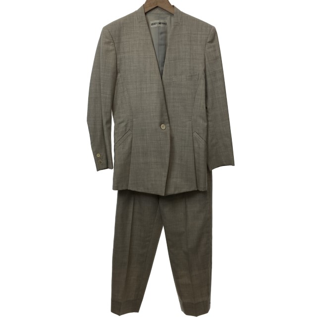 【中古】 ISSEY MIYAKE 背広セットアップ 上下仕掛ける 無地 シングル名取り草 ジップフライ 古着 /4384