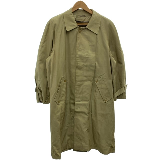 【中古】　GIVENCHY　ステンカラーコート　ロング丈　シングルボタン　無地　サイドポケット　古着　/1928｜KINJIusedclothing