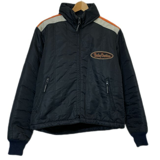 【中古】　HARLEY-DAVIDSON　ナイロンジャンパー　ライダース　アウター　ハイネック　フルジップ　ワンポイント　ブランドロゴ　ワッペン　アメカジ　古着　/1930｜KINJIusedclothing
