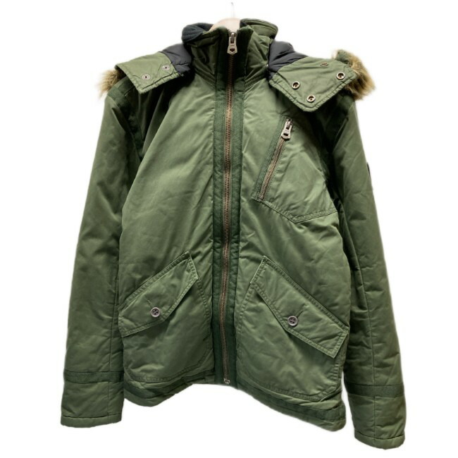 【中古】 DIESEL 上衣 中綿前掛け アウター ボンネット フルジップ 無地 フェイクファー 古着 /1587