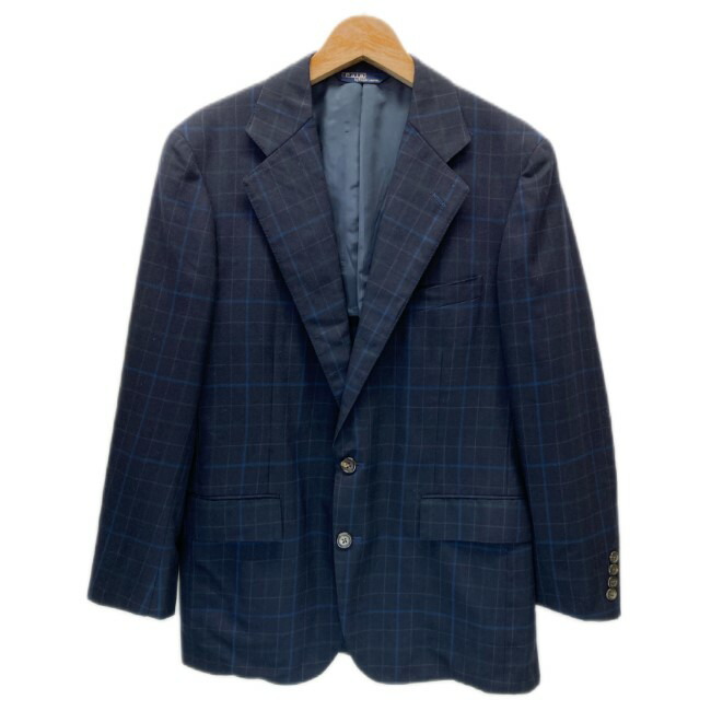 【中古】 POLO by RALPH LAUREN テーラードジャケット 90s vintage 90年月日 年寄りの引き船 羊毛上衣 アウター 照合のしるし シングル名取り草 古着 /0143