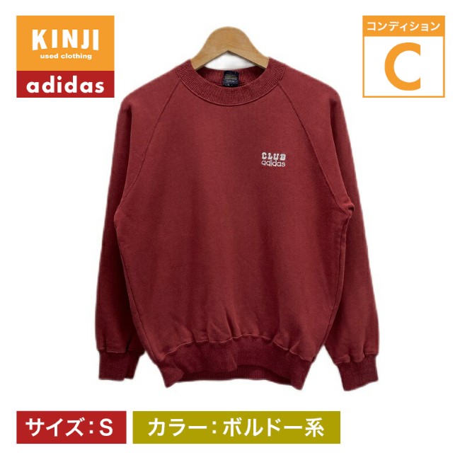 【中古】 CLUB adidas 汗水 80s vintage 80年月日 調教師 労働者の一団のど首 ラグラン 裏起毛 綿織物 アクリル樹脂 ワンポイント ブランド名ロゴタイプ 縫い デサント社 日本製 古着 /1591