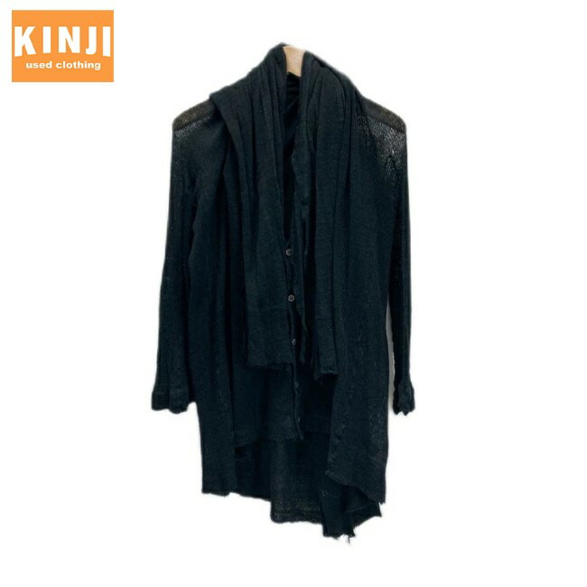 【中古】　Y\'s　カーディガン　ショールカラー　羽織　変形　無地　日本製　ドメスティック　古着　/2496｜KINJIusedclothing