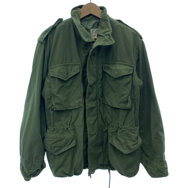 【中古】 ALPHA INDUSTRIES M-65 70s vintage 70年代 OLD DSA100-74-C-1417 フィールドジャケット 無地 ハイネック フルジップ アメカジ 古着 /1592|KINJIusedclothing