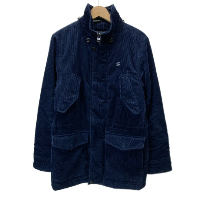 【中古】 G-STAR RAW コール天上衣 上衣 アウター ハイネック フルジップ 無地 細畝 ワンポイント ブランド名ロゴタイプ 一皿 古着 /1587