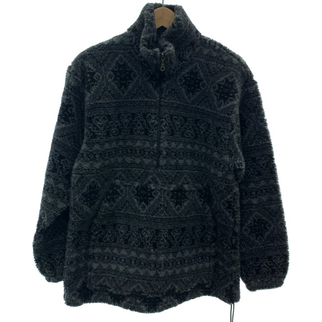 【中古】 WOOL RICH フリース 上衣 ハイネック フルジップ 総柄 USA製 アメカジ 古着 /0142