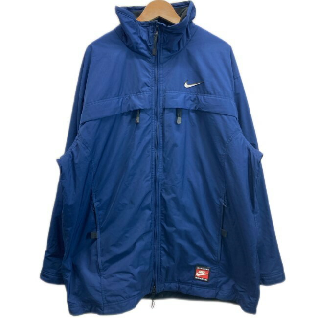【中古】　NIKE　ナイロンジャンパー　アウター　ナイロン　ハイネック　フルジップ　ワンポイント　ブランドロゴ　スウッシュ　刺しゅう　スポーツ　古着　/1597｜KINJIusedclothing