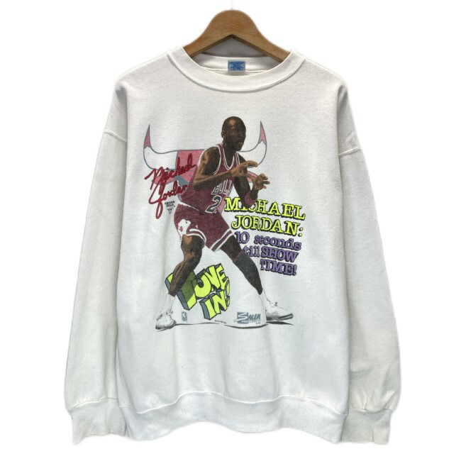 【中古】 SALEM SPORTS WEAR 流汗 90s vintage 90年月日 調教師 長袖 労働者の一団素っ首 裏起毛 刷り上げる MICHAEL JORDAN CHICAGO BULLS 厚地の外套大きさ USA製 古着 /1591