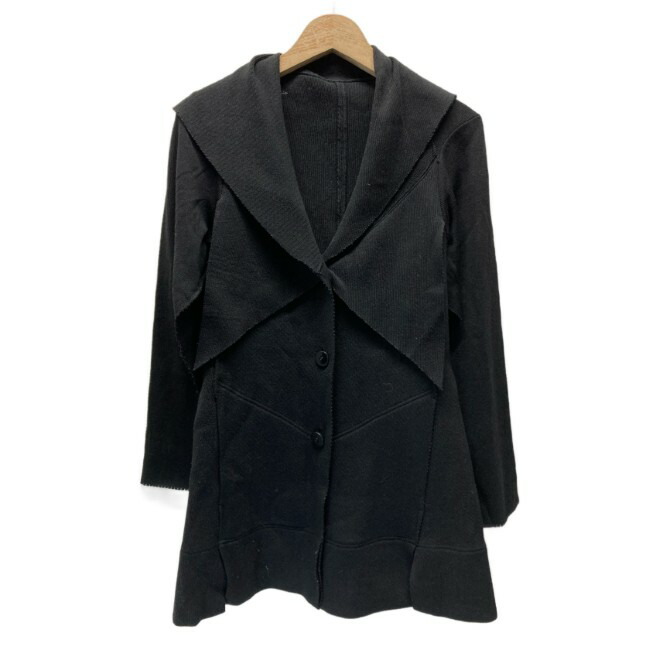 【中古】 ISSEY MIYAKE ジレー 長袖 ニットアウター 花の冠yd 羽織り 無地 テーラードカラー 向こう正面衣嚢 日本製 家庭的 古着 /2496